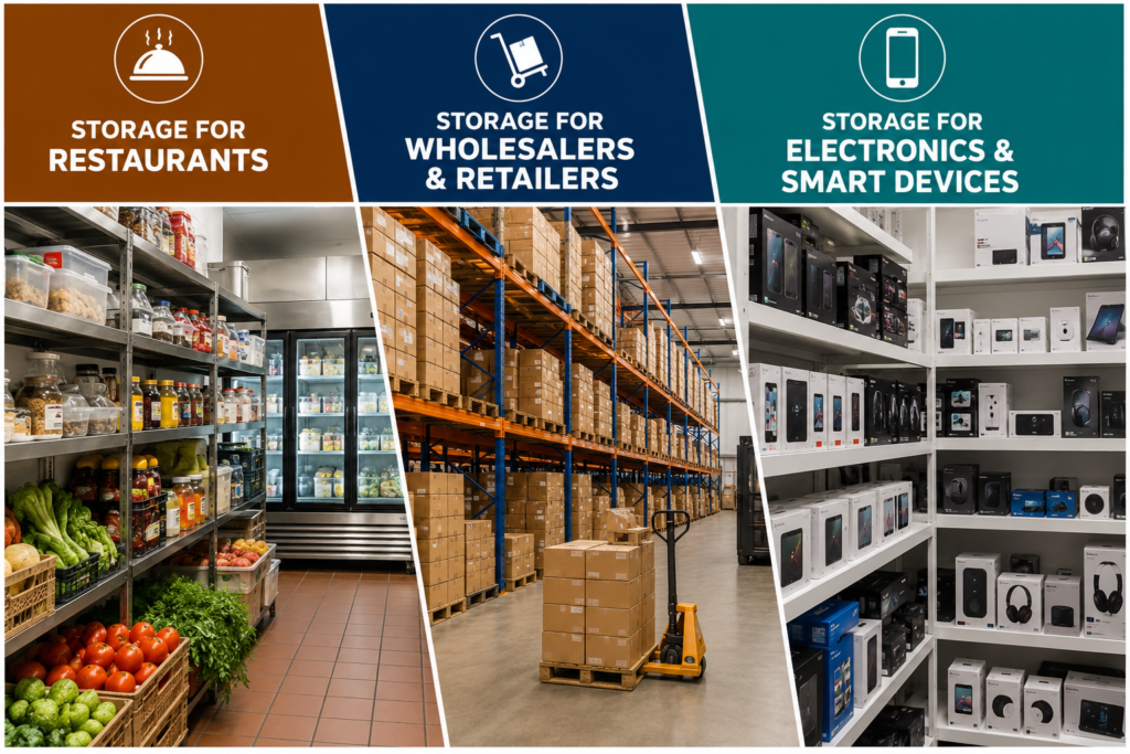 Storage Solutions for Diverse Business Needs: Restaurants, Wholesalers, Retailers, and Electronics in Saudi Arabia